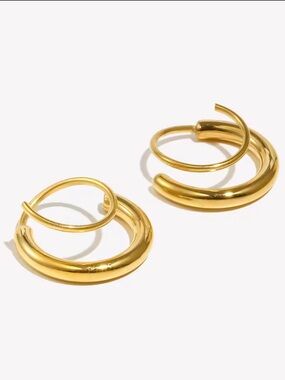 Gold Double Cord Hoop Earrings